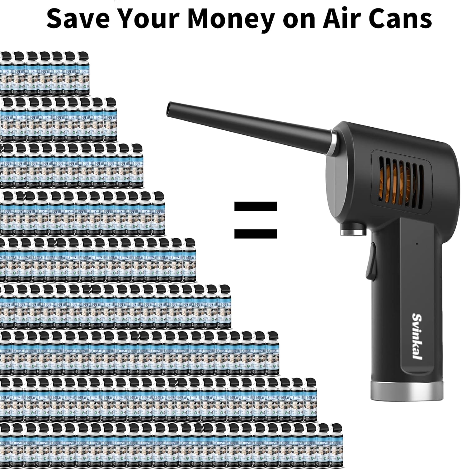 Compressed Air Duster, Brushless Motor Electric Air Duster, 6200mAh Rechargeable Battery. 
