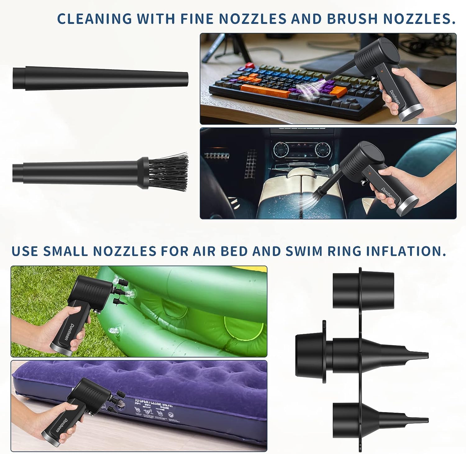 Compressed air dust collector rechargeable electric air dust collector computer can brushless DC motor 8000mAh battery portable cordless compressed air for keyboard cleaning