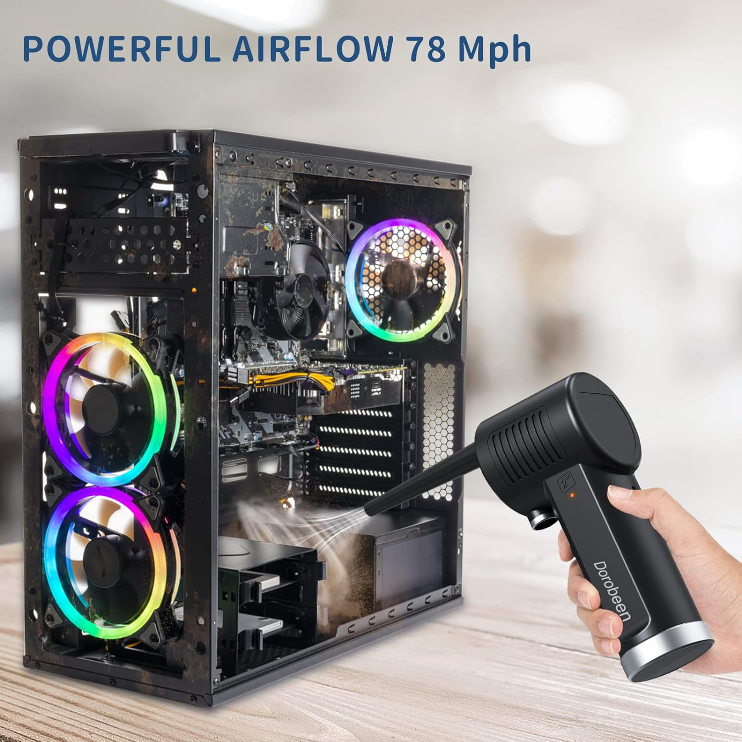 Compressed air dust collector rechargeable electric air dust collector computer can brushless DC motor 8000mAh battery portable cordless compressed air for keyboard cleaning