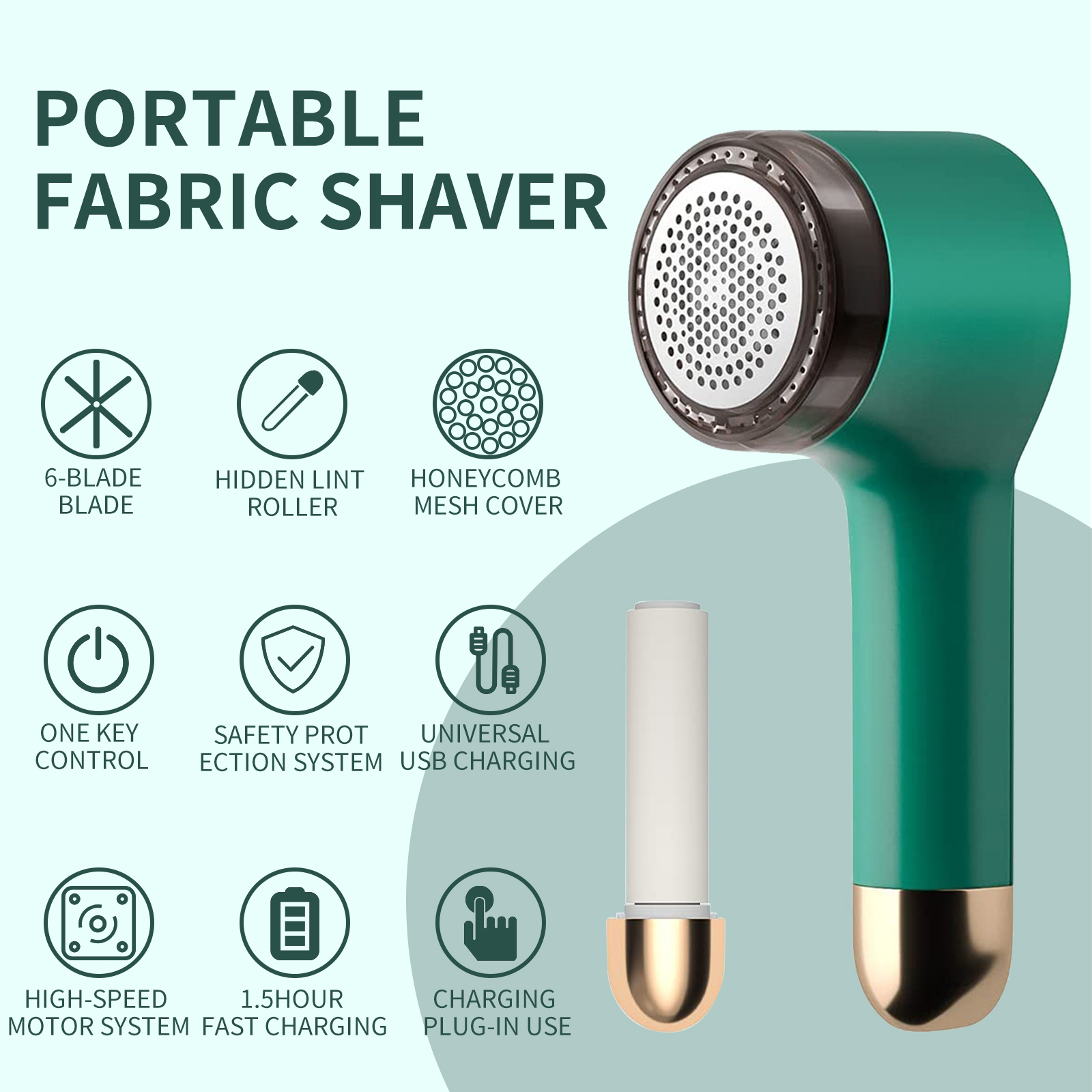 Fabric shaver, rechargeable fluff remover, effectively and quickly removes fluff from clothes, sweaters, sofas, blankets, curtains, wool, and cashmere.