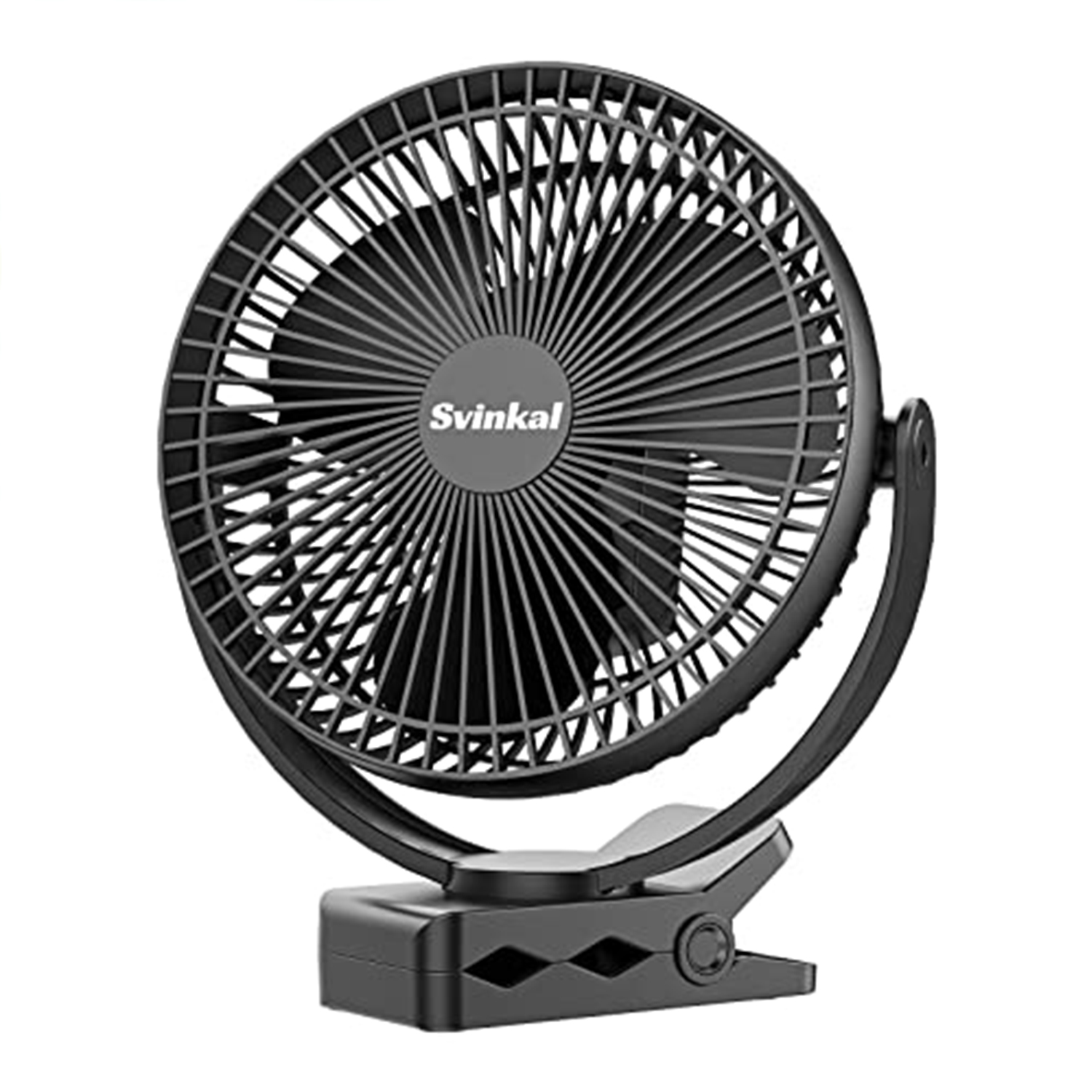 Svinkal Portable Clip no Fan, 10000mAh Battery Powered Fan, Camping Desk Fan with Type C Charging Ports, Supports 720° Adjustment, 4 speed, 8inch USB Personal Fan for Travel, Office, Bedroom. 