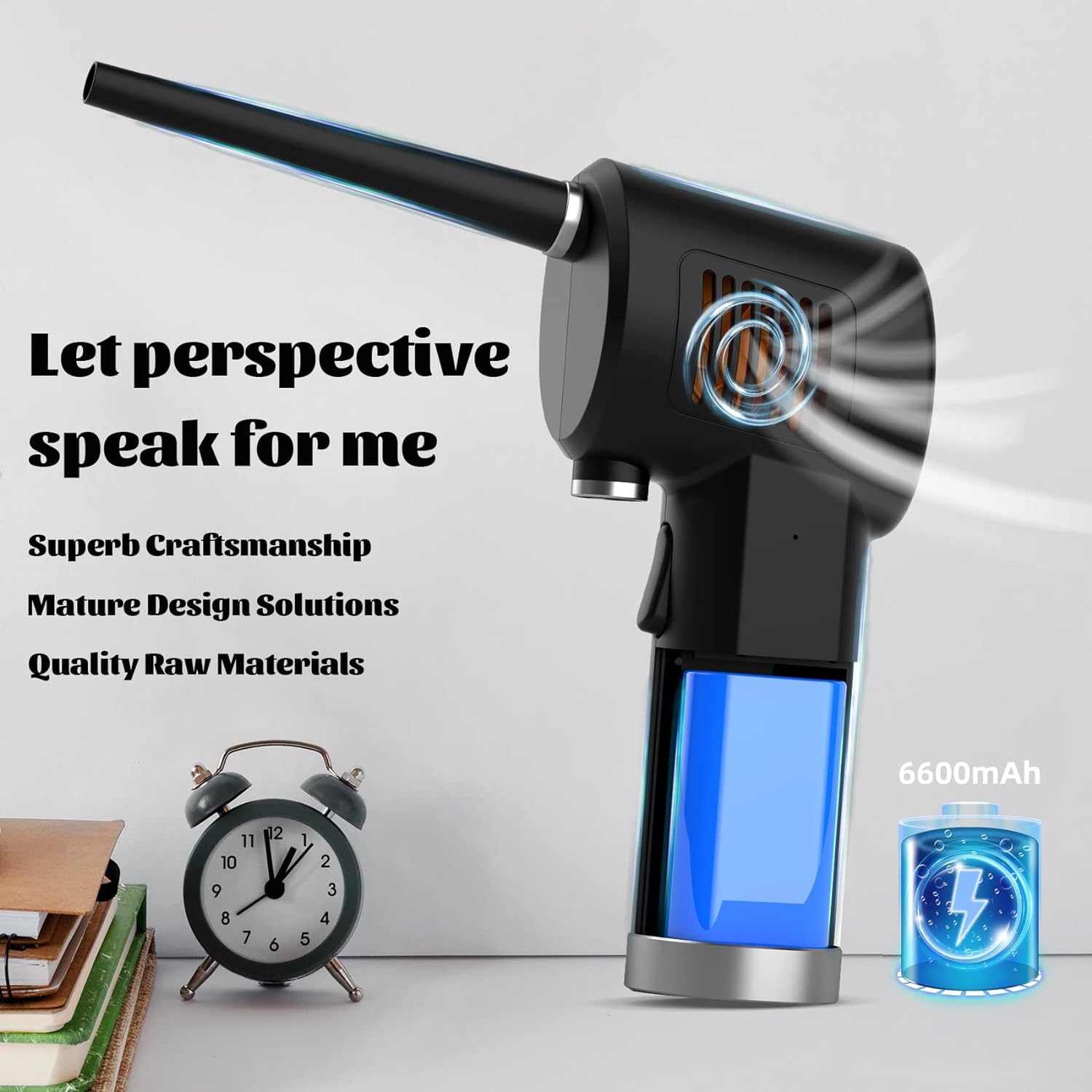 Compressed Air Duster, Brushless Motor Electric Air Duster, 6200mAh Rechargeable Battery.