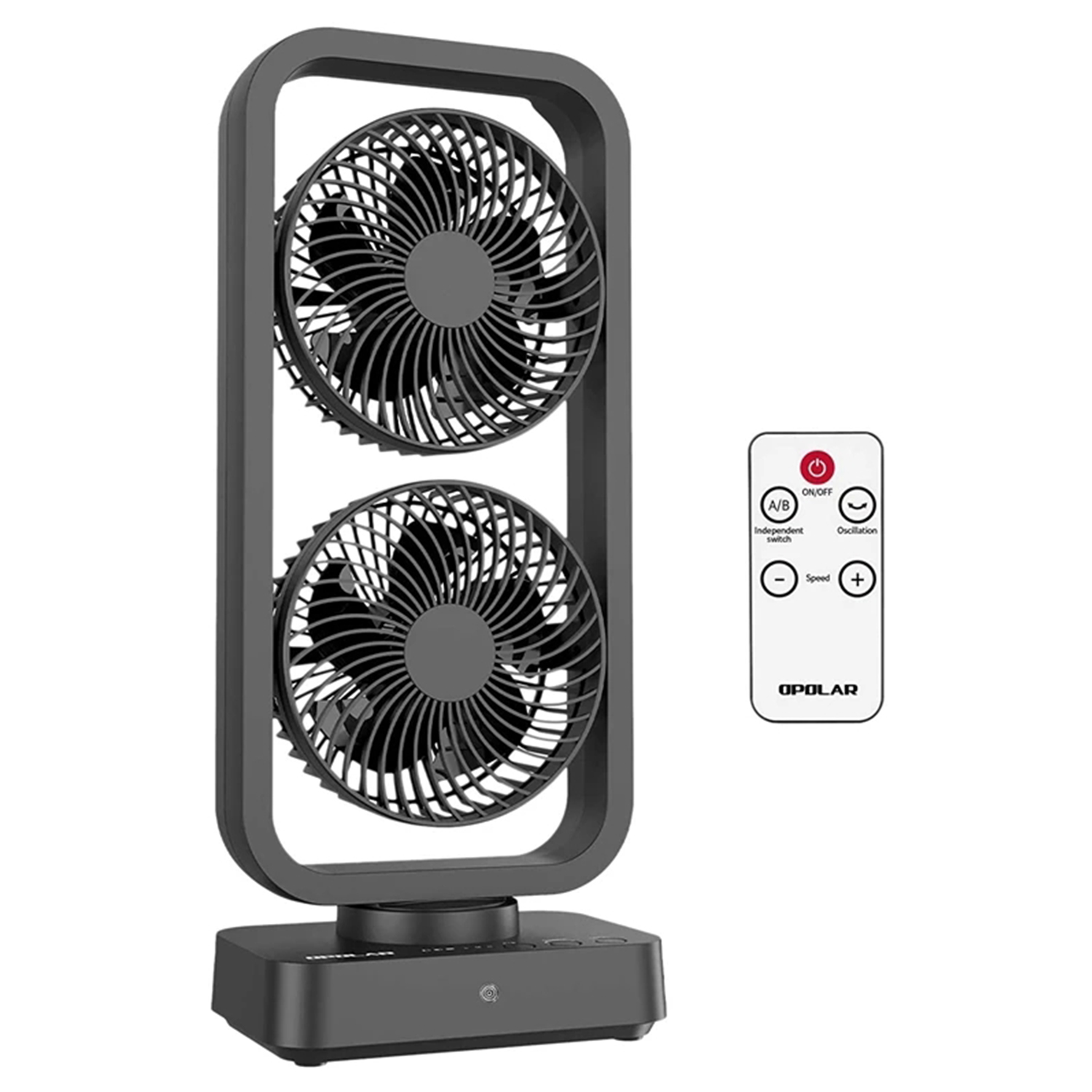 Small tower fan swing table fan with 110 ° automatic head shaking, up and down 350 ° adjustment, 3-speed, portable USB desktop fan suitable for bedrooms, offices, home desks, strong airflow  