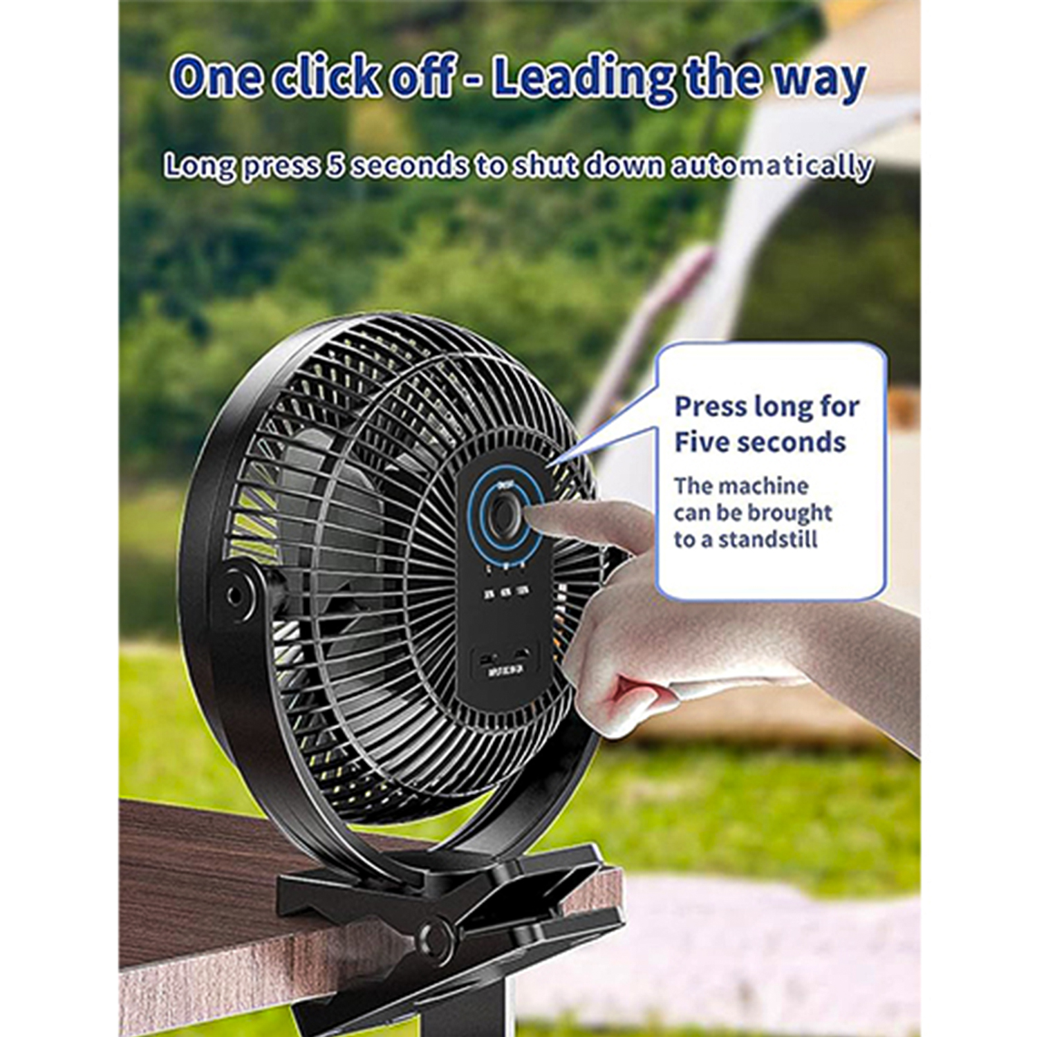 Svinkal Portable Clip no Fan, 10000mAh Battery Powered Fan, Camping Desk Fan with Type C Charging Ports, Supports 720° Adjustment, 4 speed, 8inch USB Personal Fan for Travel, Office, Bedroom.