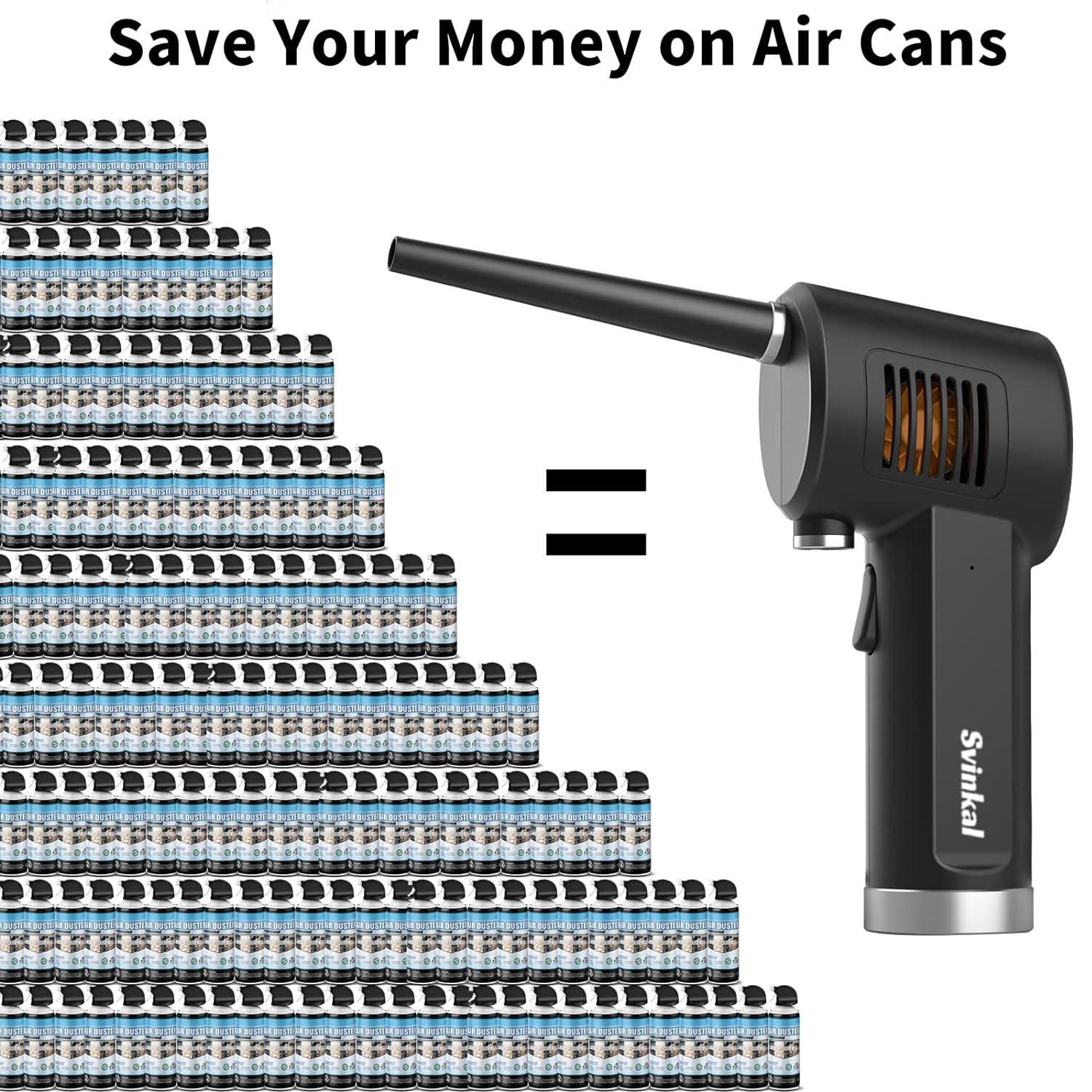 Compressed Air Duster, Brushless Motor Electric Air Duster, 6200mAh Rechargeable Battery.