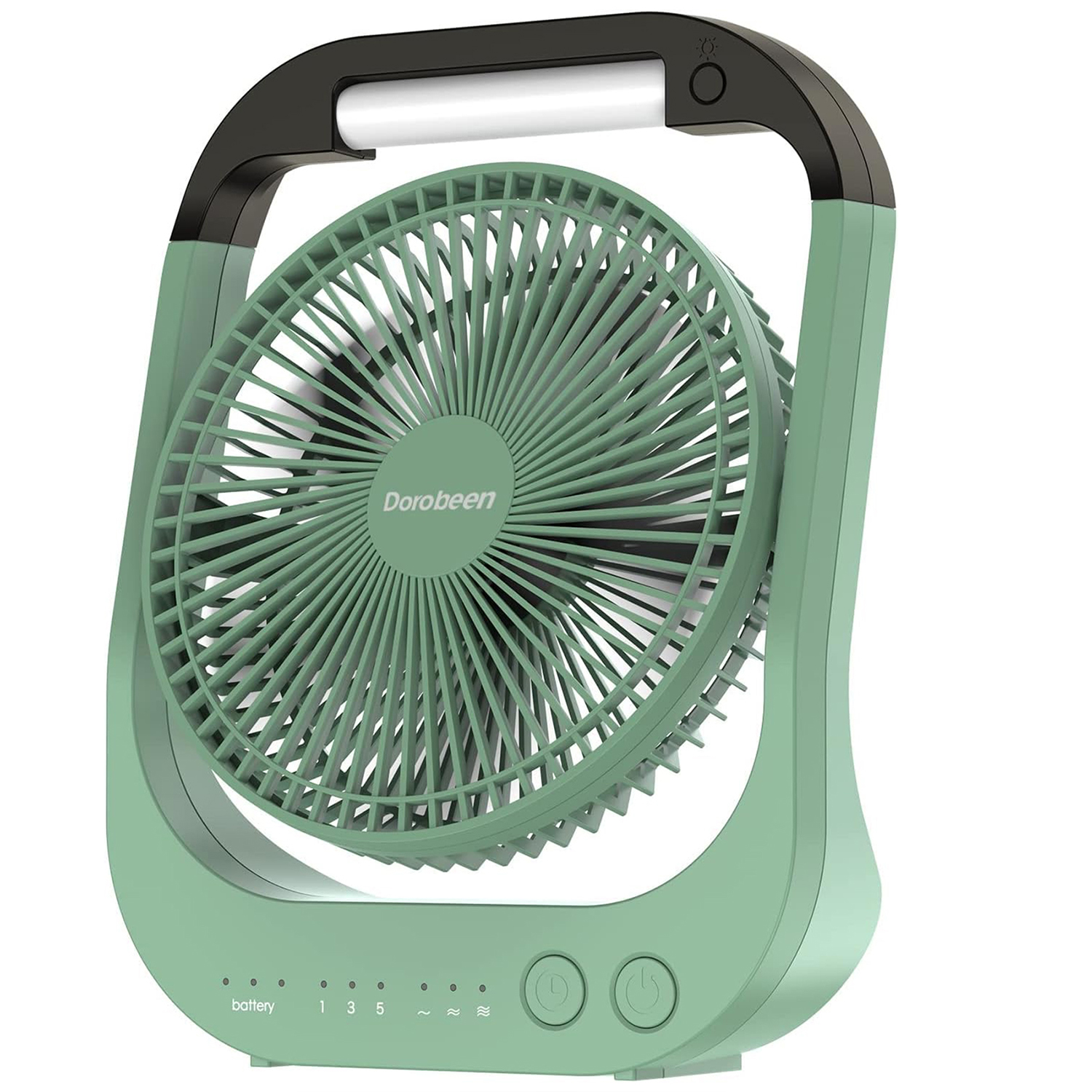 Rechargeable fan, battery powered fan, portable personal fan, battery powered desktop fan, with LED light fan, 8-inch (approximately 20.3 cm) USB fan with timer, mute fan suitable for bedrooms, homes, camping, and outdoor use